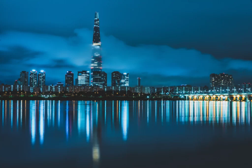 Lotte Tower from the other side of Seoul's Han River